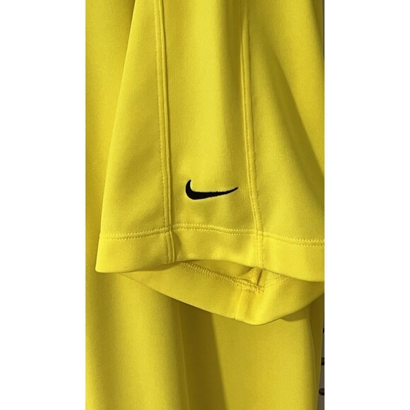 Nike Golf Dri Fit Polo XL Yellow Swoosh Logo Activewear Classic Pop Collar - Picture 9 of 14